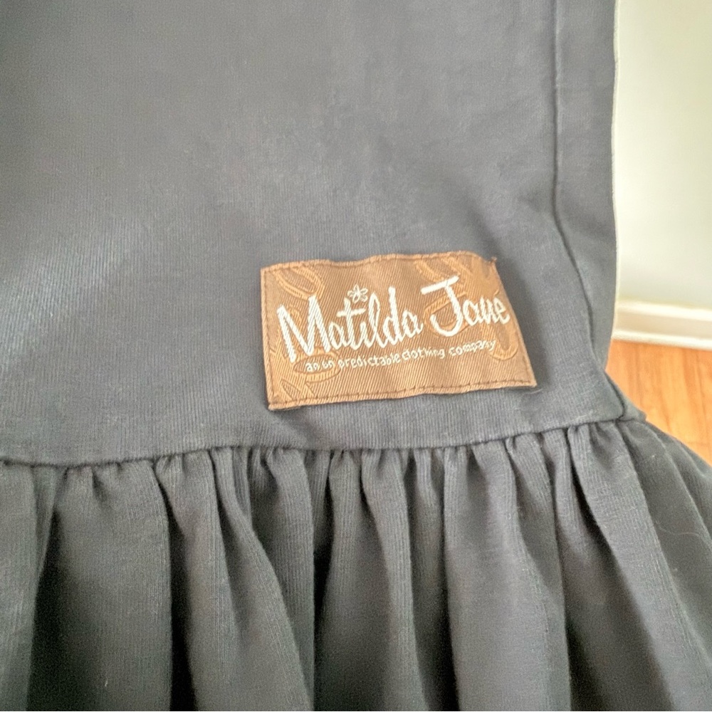 Matilda Jane Black Ruffle Hem Wide Leg Pants Size S Boho Romantic - Picture 5 of 8